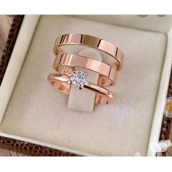 Par de Alianças Ouro Rose...