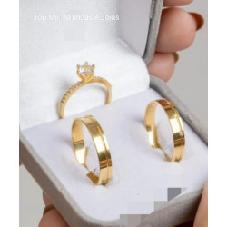 Par de Alianças Ouro 18k...